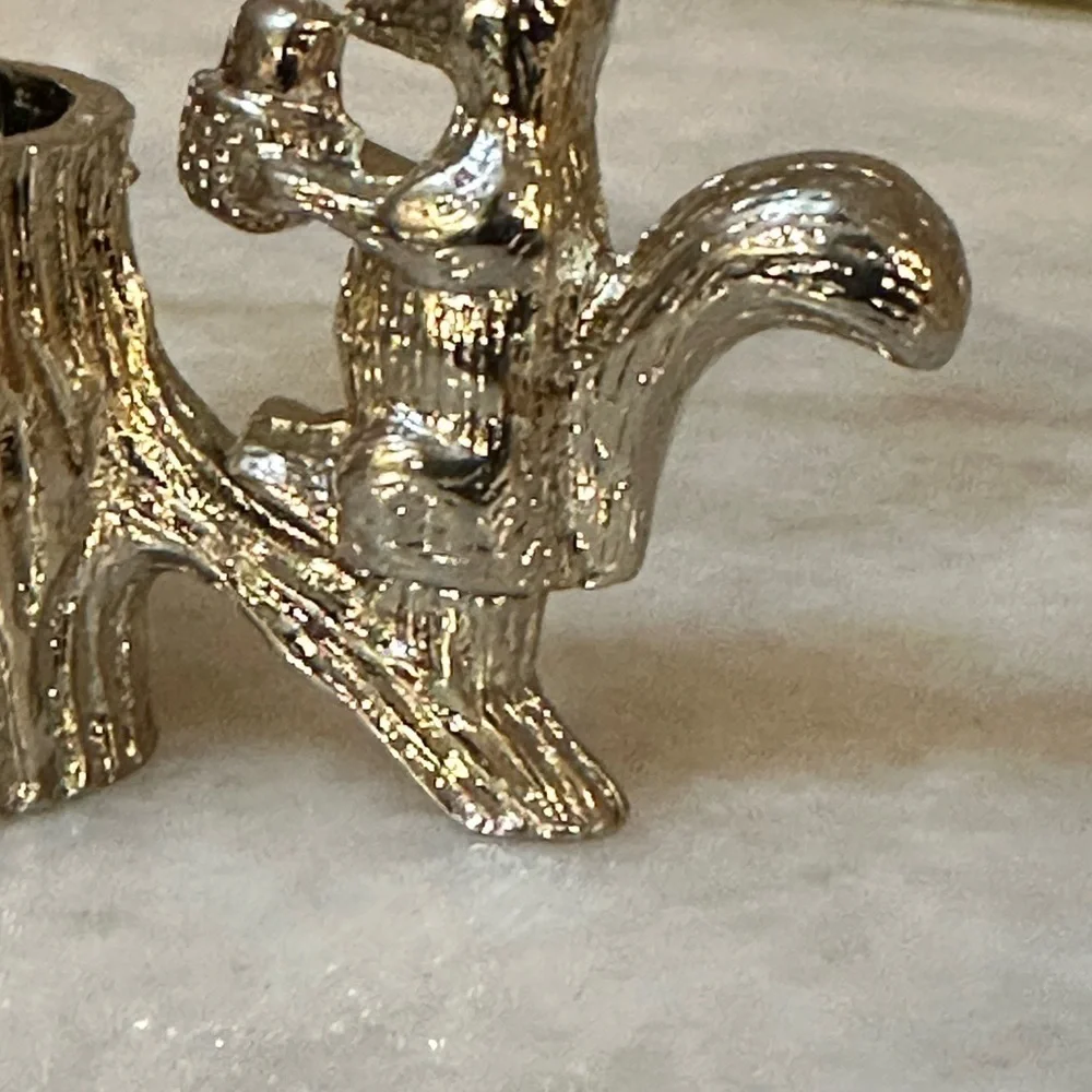 Silver Squirrel Cocktail Pick Holder